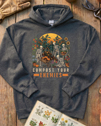 Compost Your Enemies Skeleton Gardener Hoodie