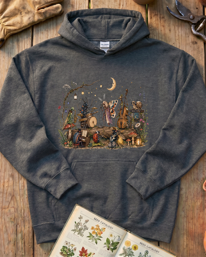 Moonlit Garden Insect Orchestra Hoodie