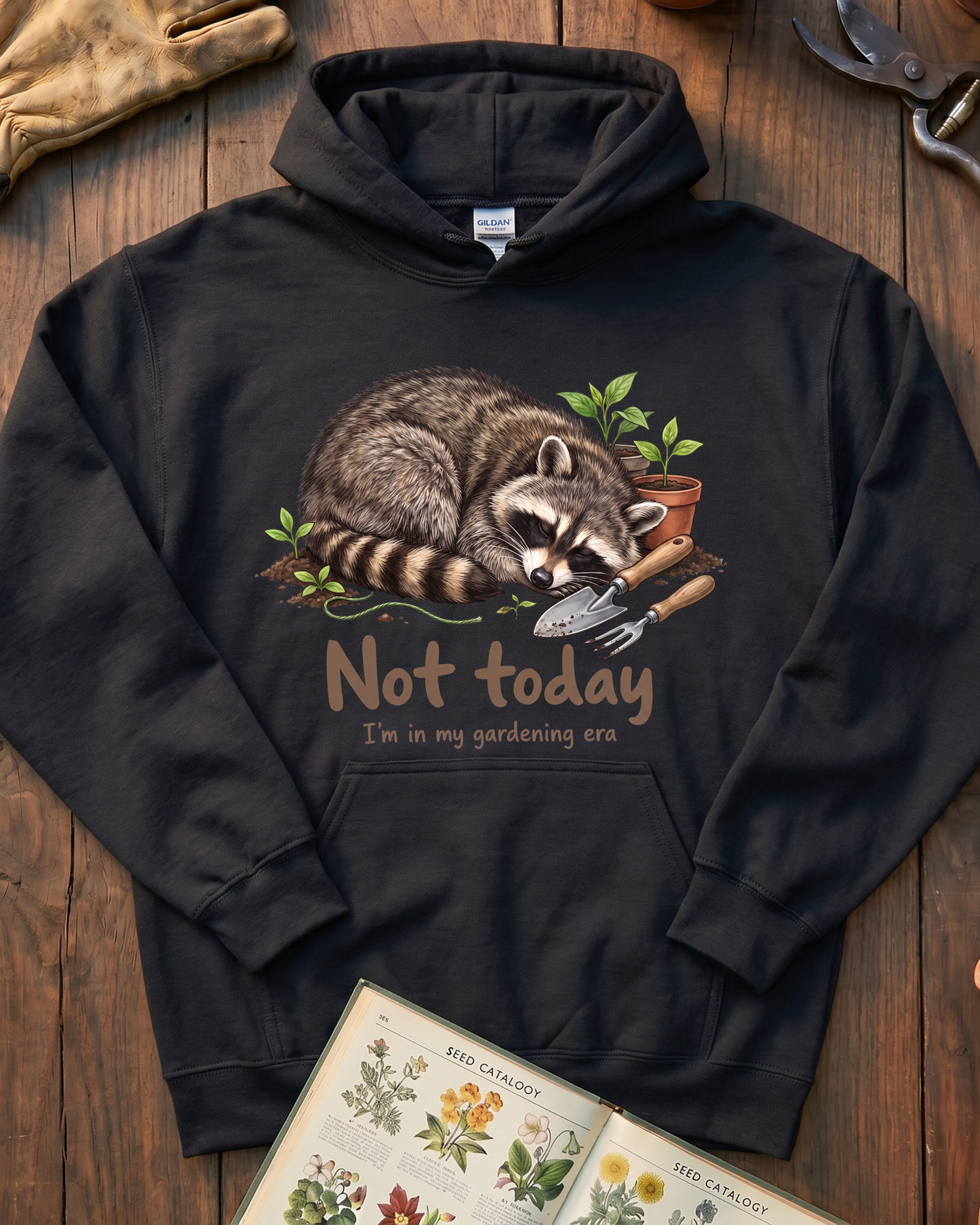 Funny Garden Raccoon Hoodie