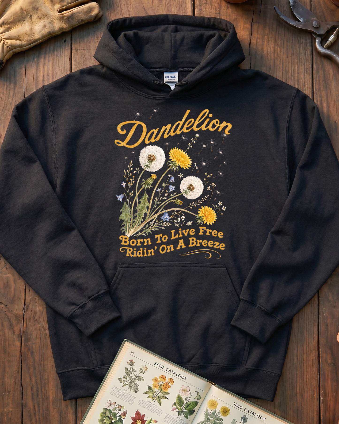 Vintage Dandelion Flower Hoodie
