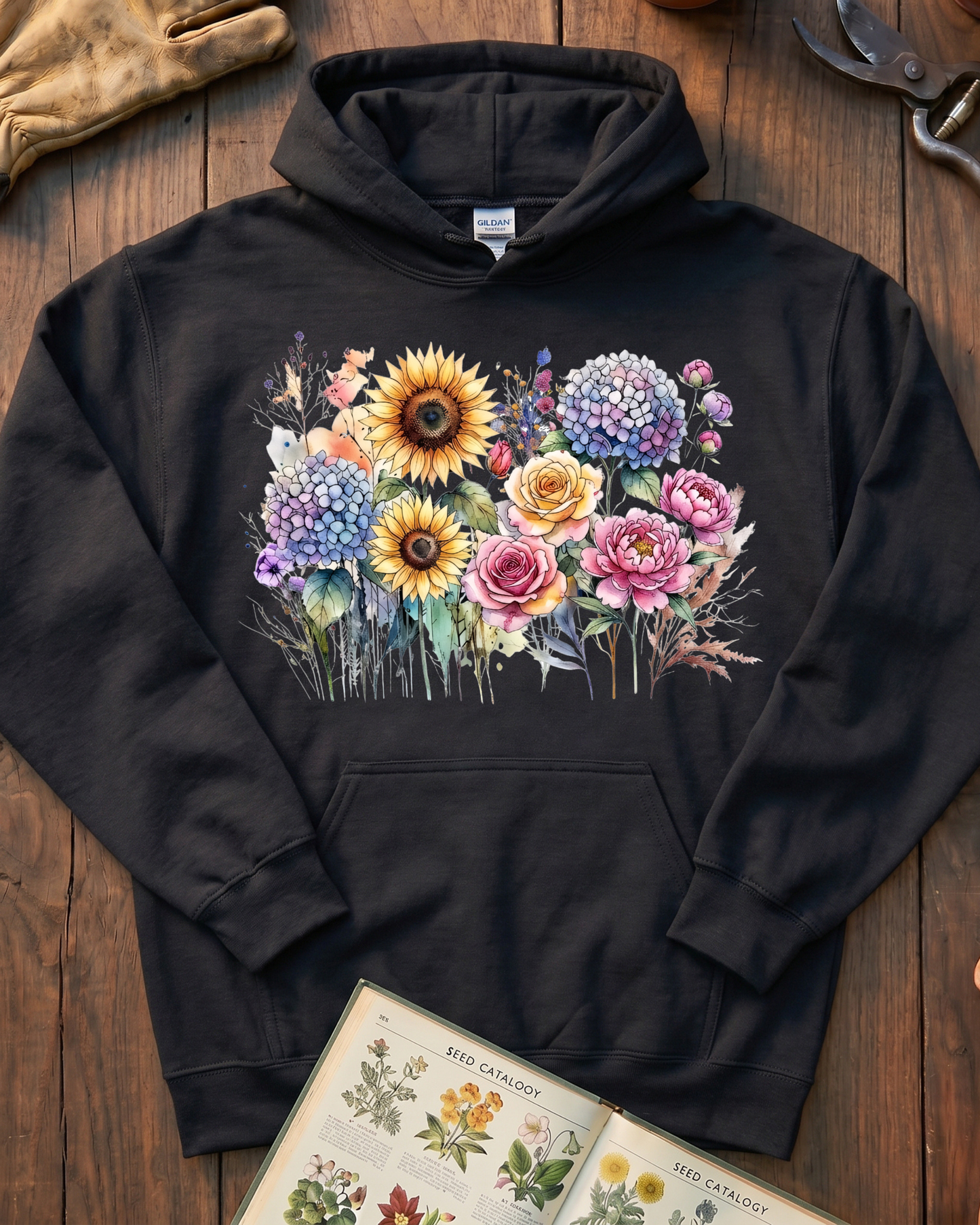 Vintage Floral Garden Bouquet Hoodie