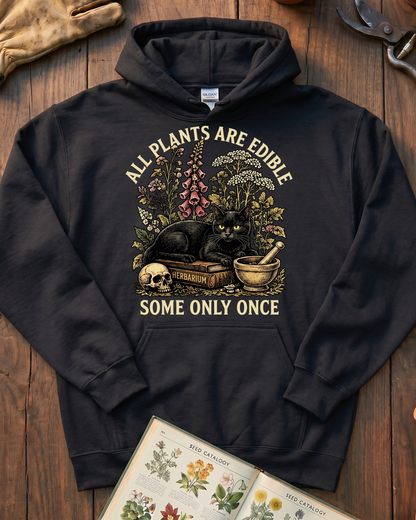 All Plants Are Edible Black Cat Hoodie