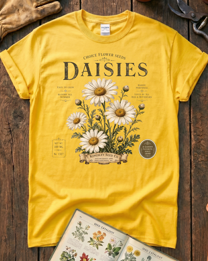Daisy Seed Catalog Vintage Botanical T-Shirt