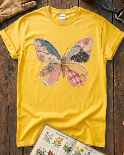 Patchwork Butterfly T‑Shirt