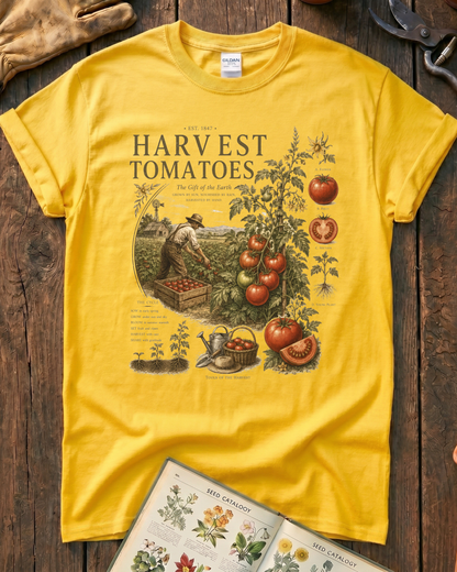 Harvest Tomatoes Vintage Garden T-Shirt