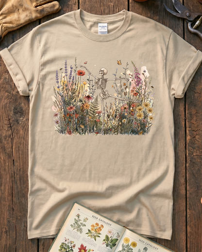 Wildflower Skeleton Garden T-Shirt