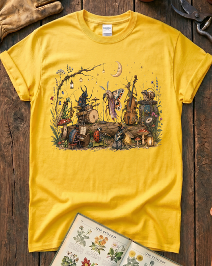 Moonlit Garden Insect Orchestra T-Shirt