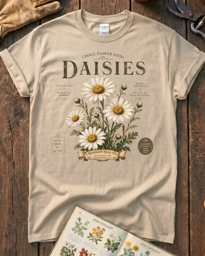 Daisy Seed Catalog Vintage Botanical T-Shirt
