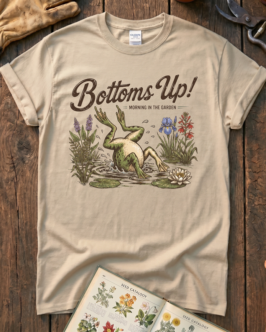 Bottoms Up Morning in the Garden Frog T-Shirt