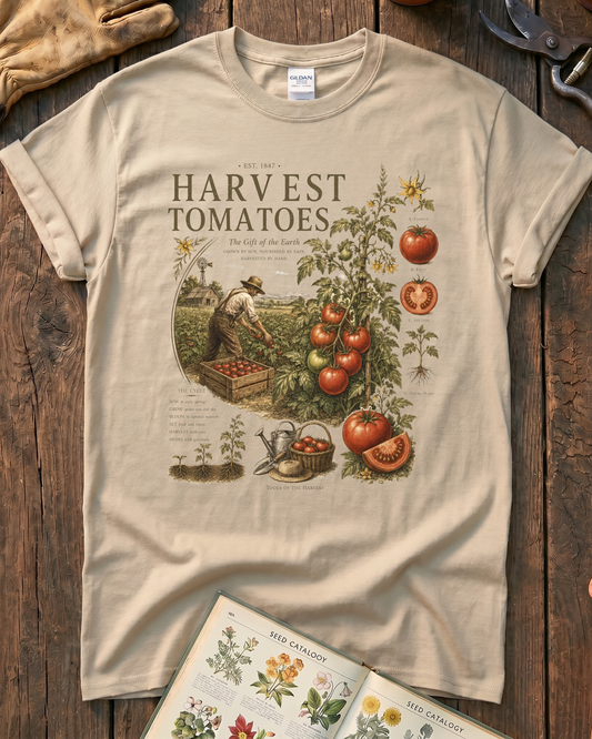 Harvest Tomatoes Vintage Garden T-Shirt