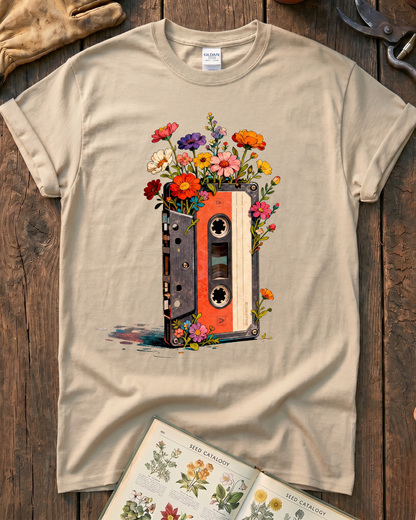 Vintage Cassette Tape Wildflower T-Shirt