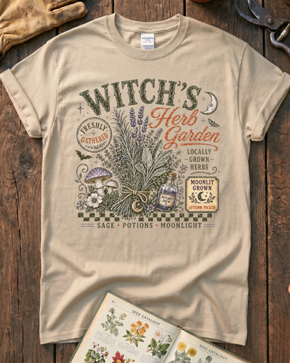 Moonlit Witch Herb Garden T-Shirt