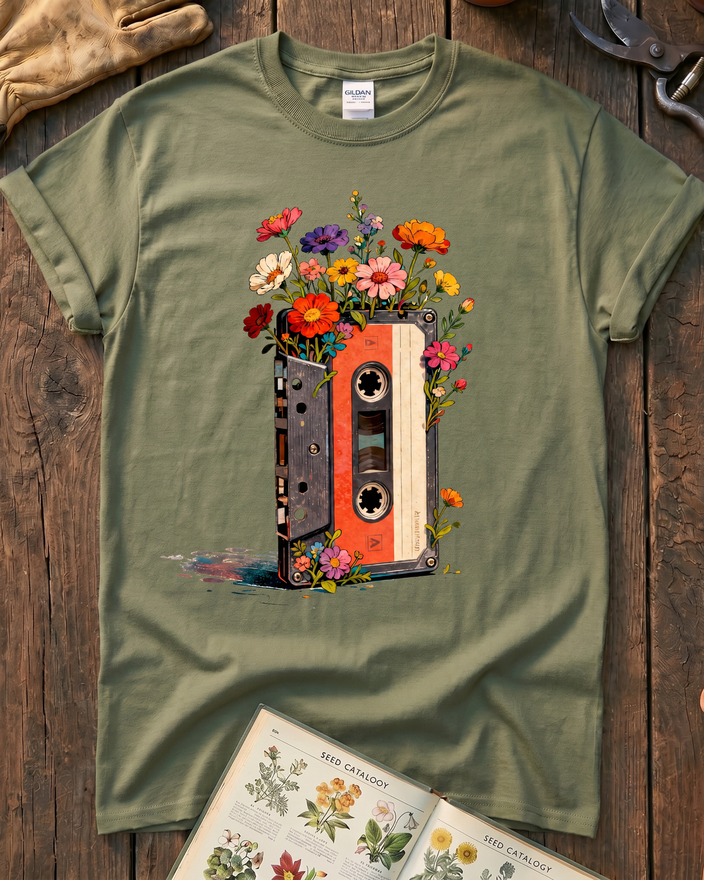 Vintage Cassette Tape Wildflower T-Shirt