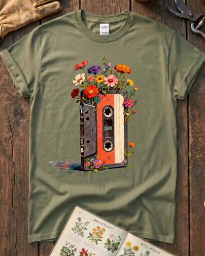 Vintage Cassette Tape Wildflower T-Shirt