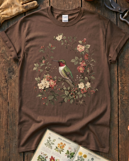 Floral Hummingbird T‑Shirt