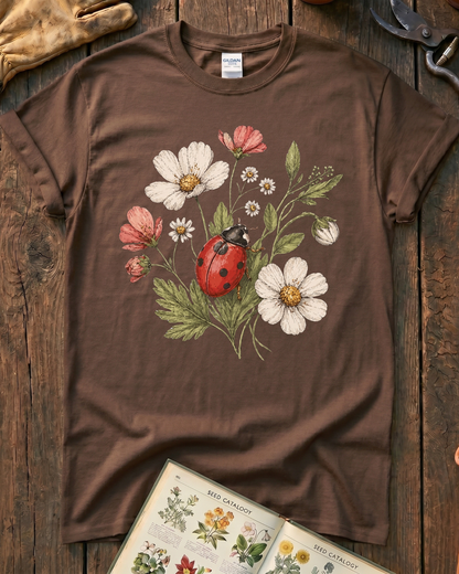 Ladybug Flowers T‑Shirt