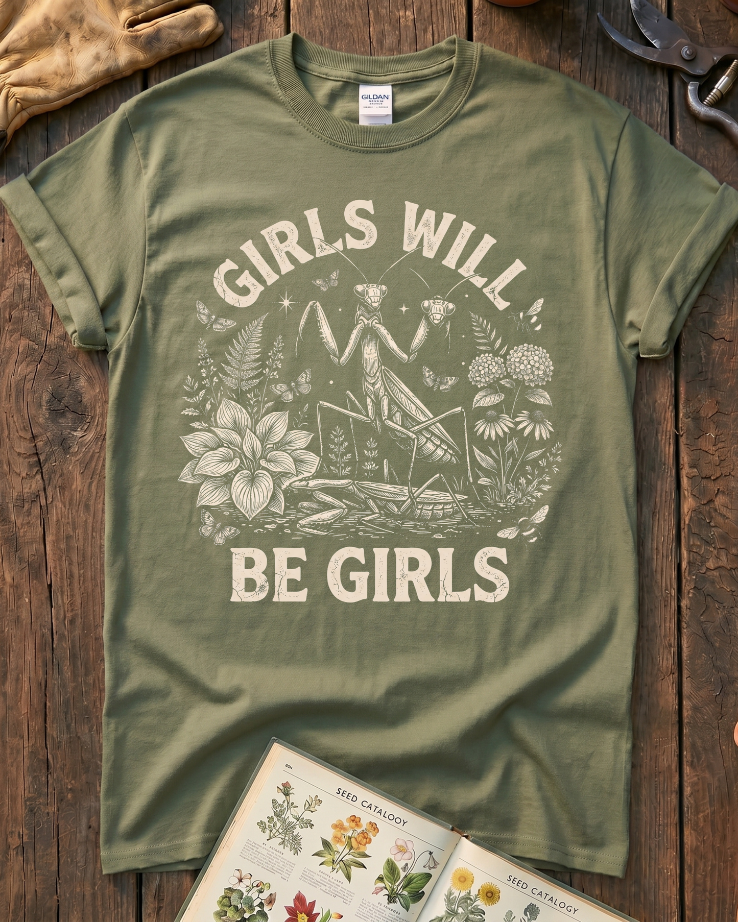 Girls Will Be Girls Praying Mantis T-Shirt