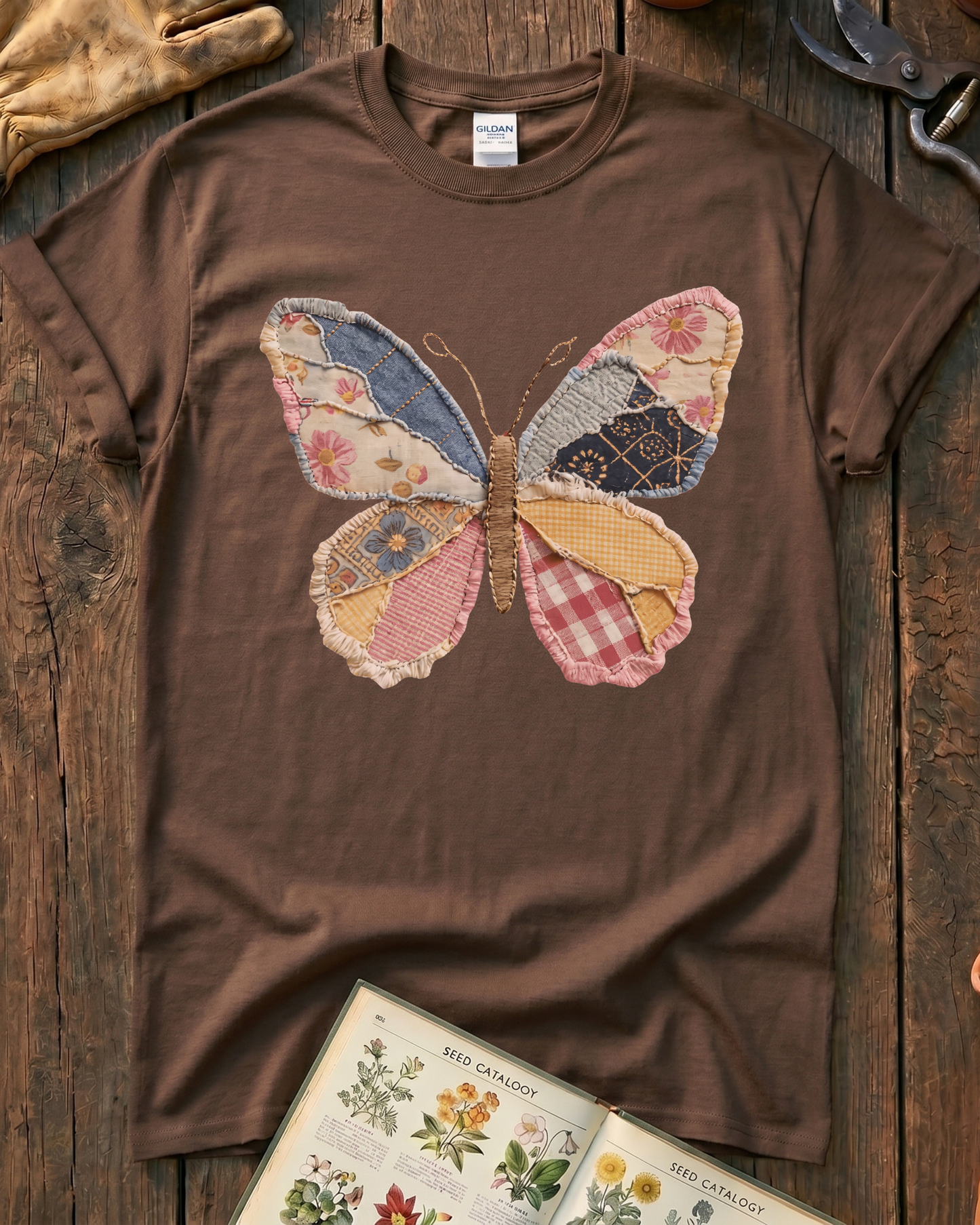 Patchwork Butterfly T‑Shirt