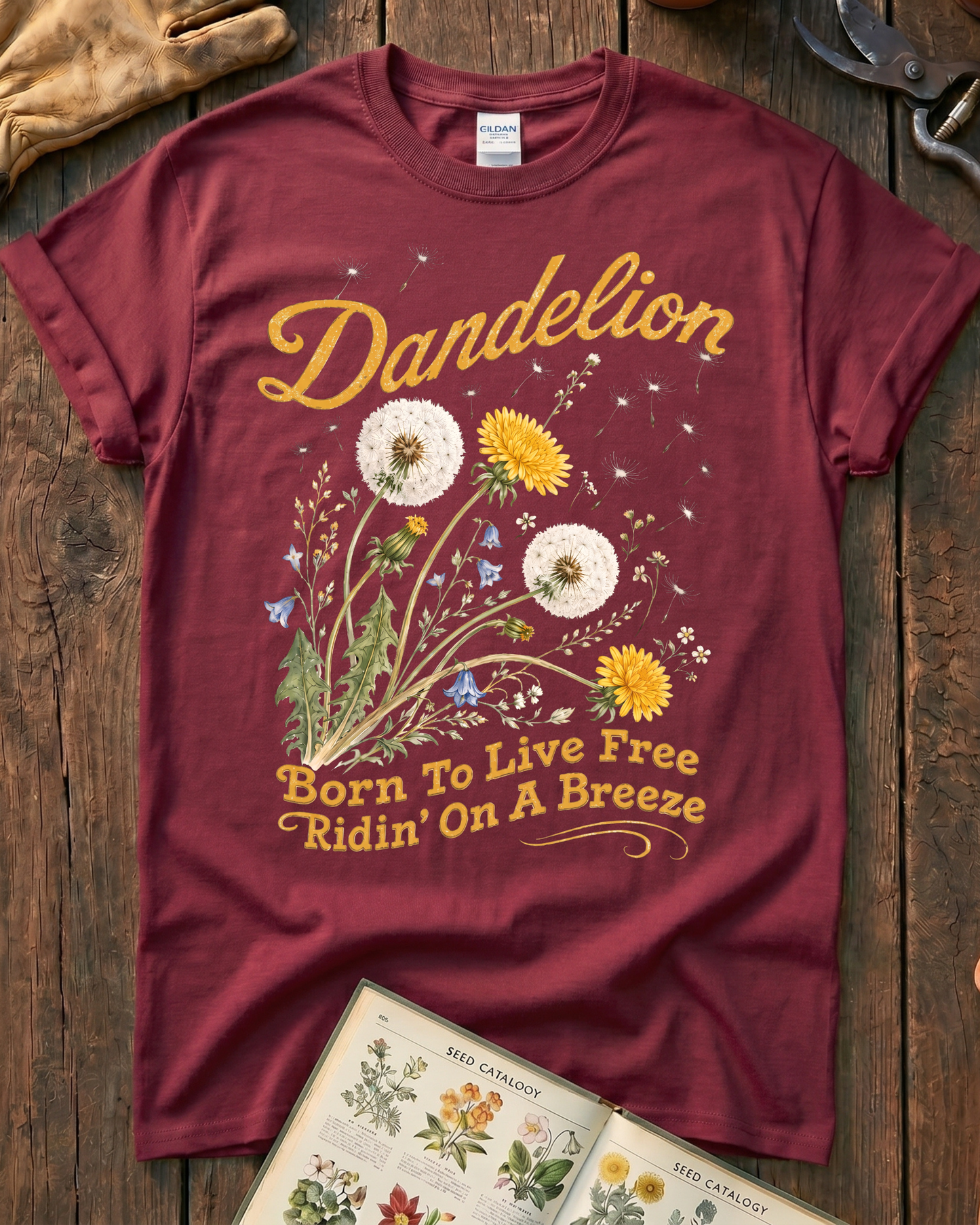 Dandelion Born To Live Free T-Shirt