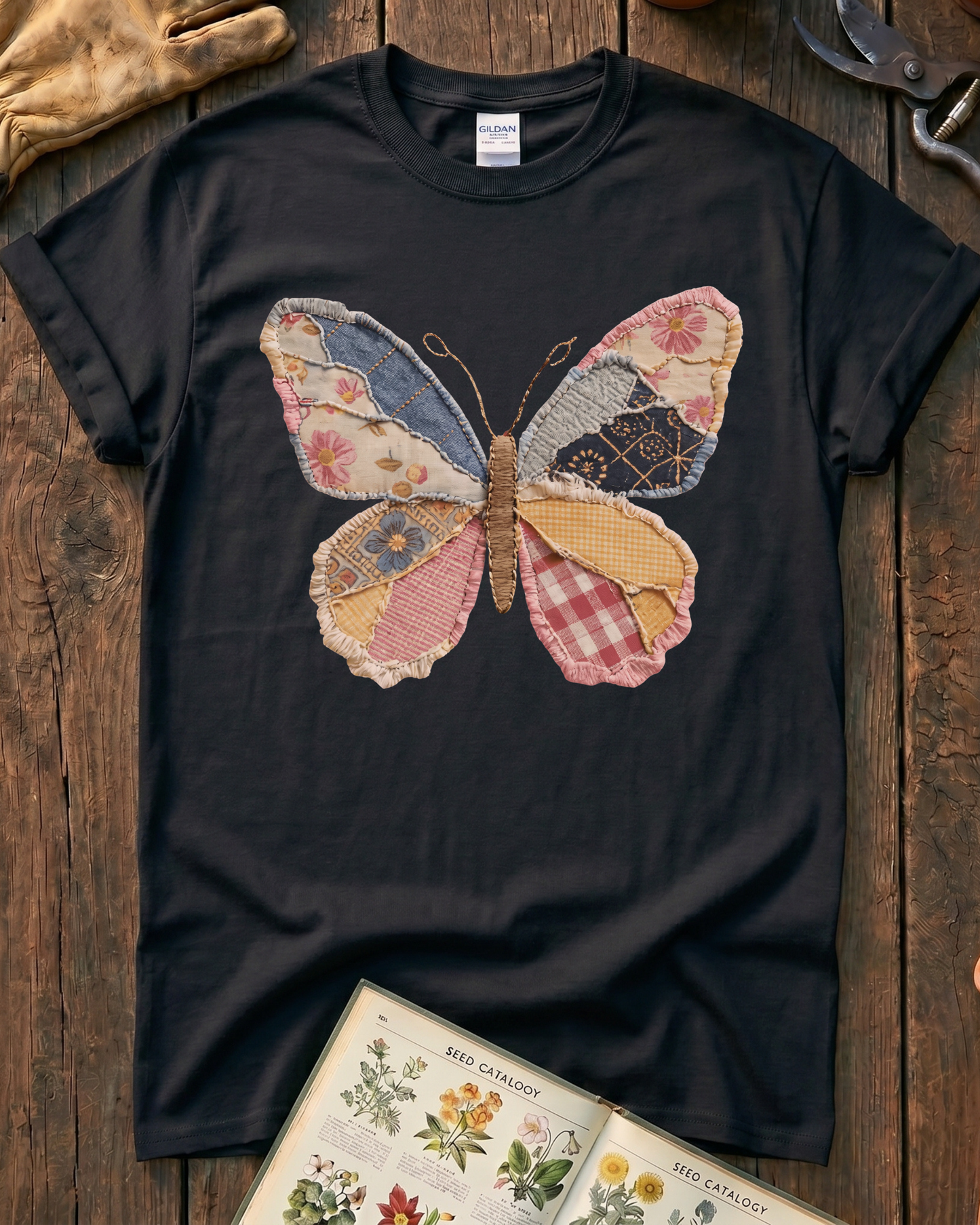 Patchwork Butterfly T‑Shirt