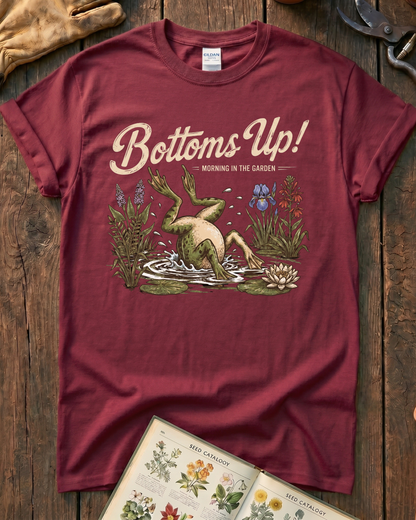 Bottoms Up Morning in the Garden Frog T-Shirt