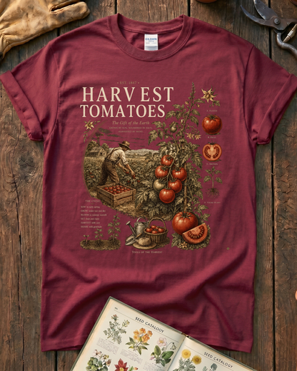 Harvest Tomatoes Vintage Garden T-Shirt