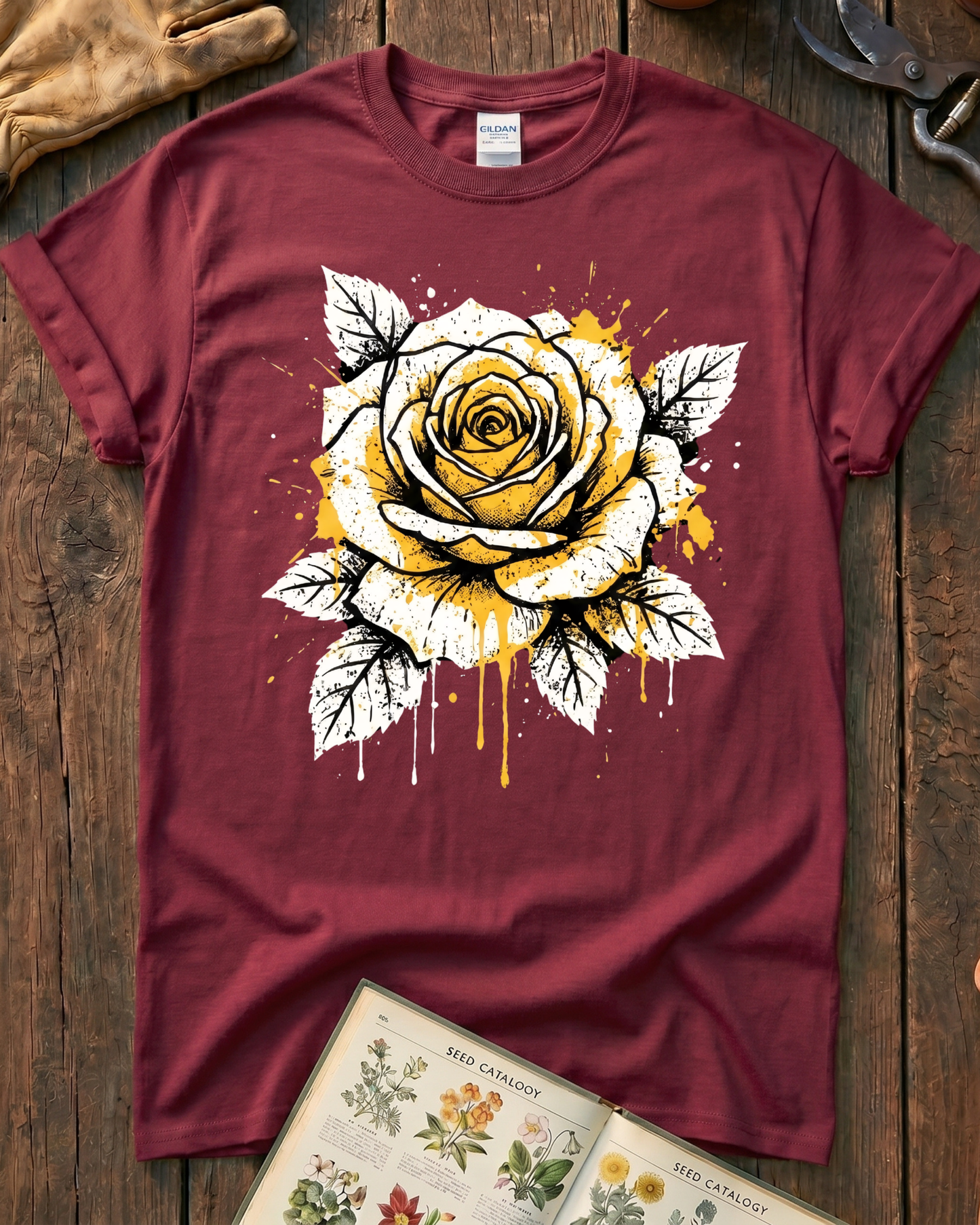 Yellow Ink Rose Garden T-Shirt