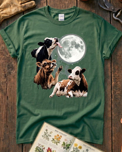 Funny Moon Cow Farm Animal T-Shirt