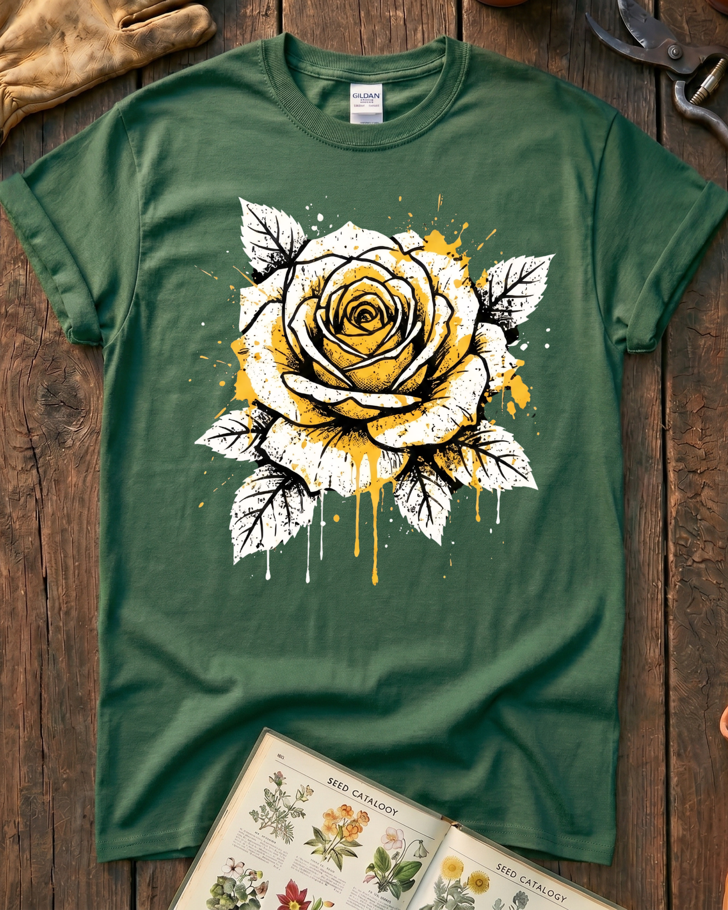 Yellow Ink Rose Garden T-Shirt