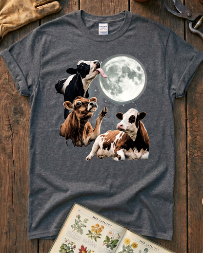 Funny Moon Cow Farm Animal T-Shirt
