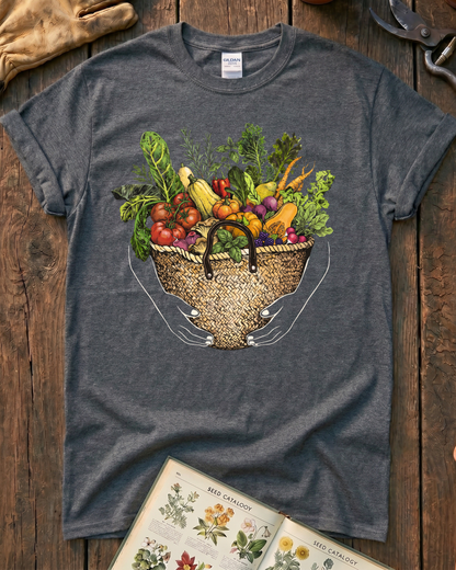 Fresh Garden Harvest Vegetable Basket T-Shirt