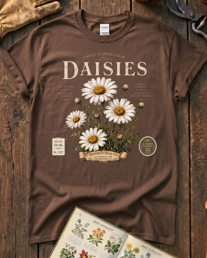 Daisy Seed Catalog Vintage Botanical T-Shirt