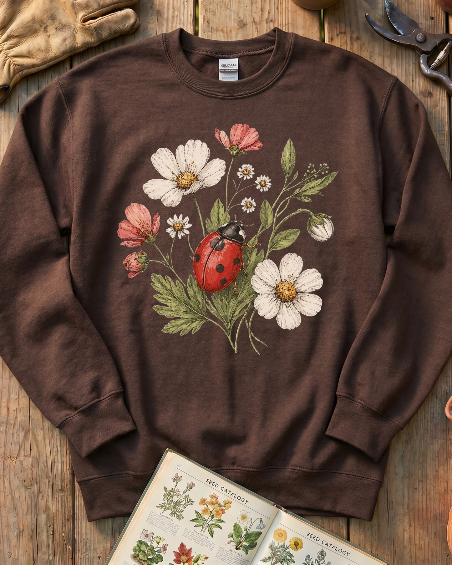 Ladybug Flowers Sweatshirt