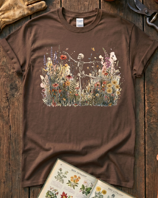 Wildflower Skeleton Garden T-Shirt