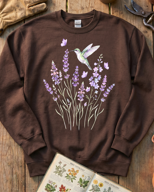 Hummingbird Lavender Sweatshirt