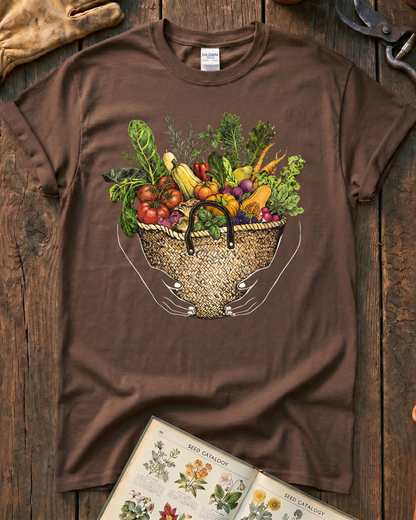 Fresh Garden Harvest Vegetable Basket T-Shirt