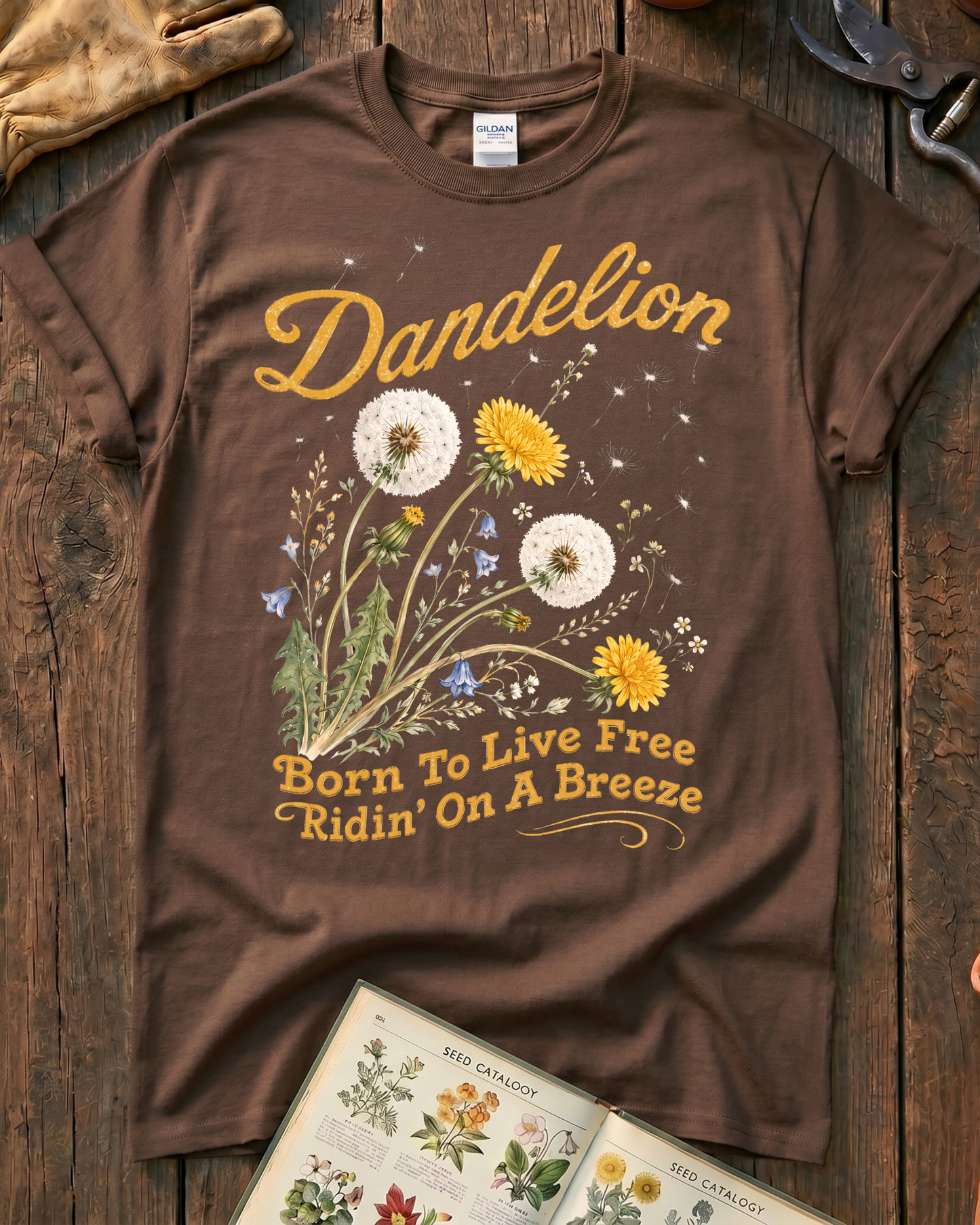 Dandelion Born To Live Free T-Shirt