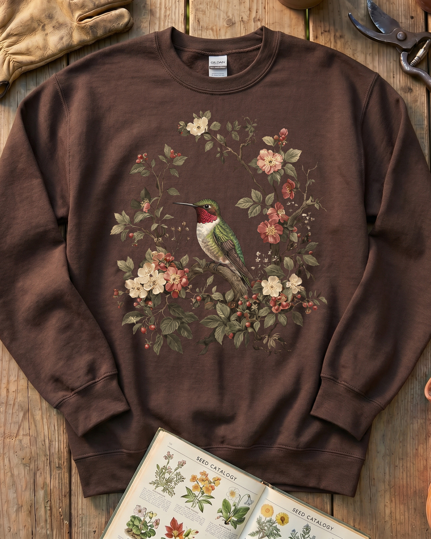 Floral Hummingbird Sweatshirt