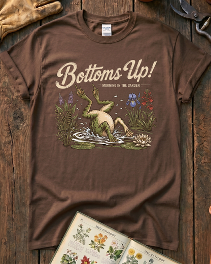 Bottoms Up Morning in the Garden Frog T-Shirt