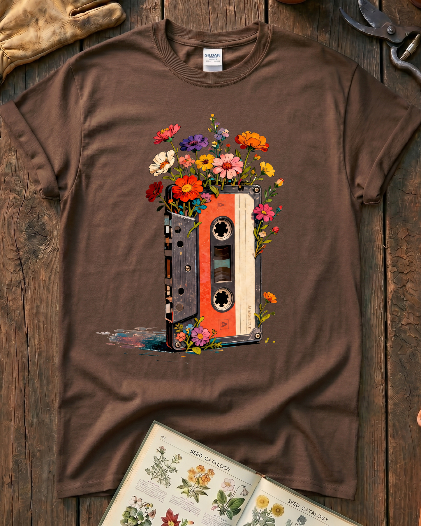 Vintage Cassette Tape Wildflower T-Shirt