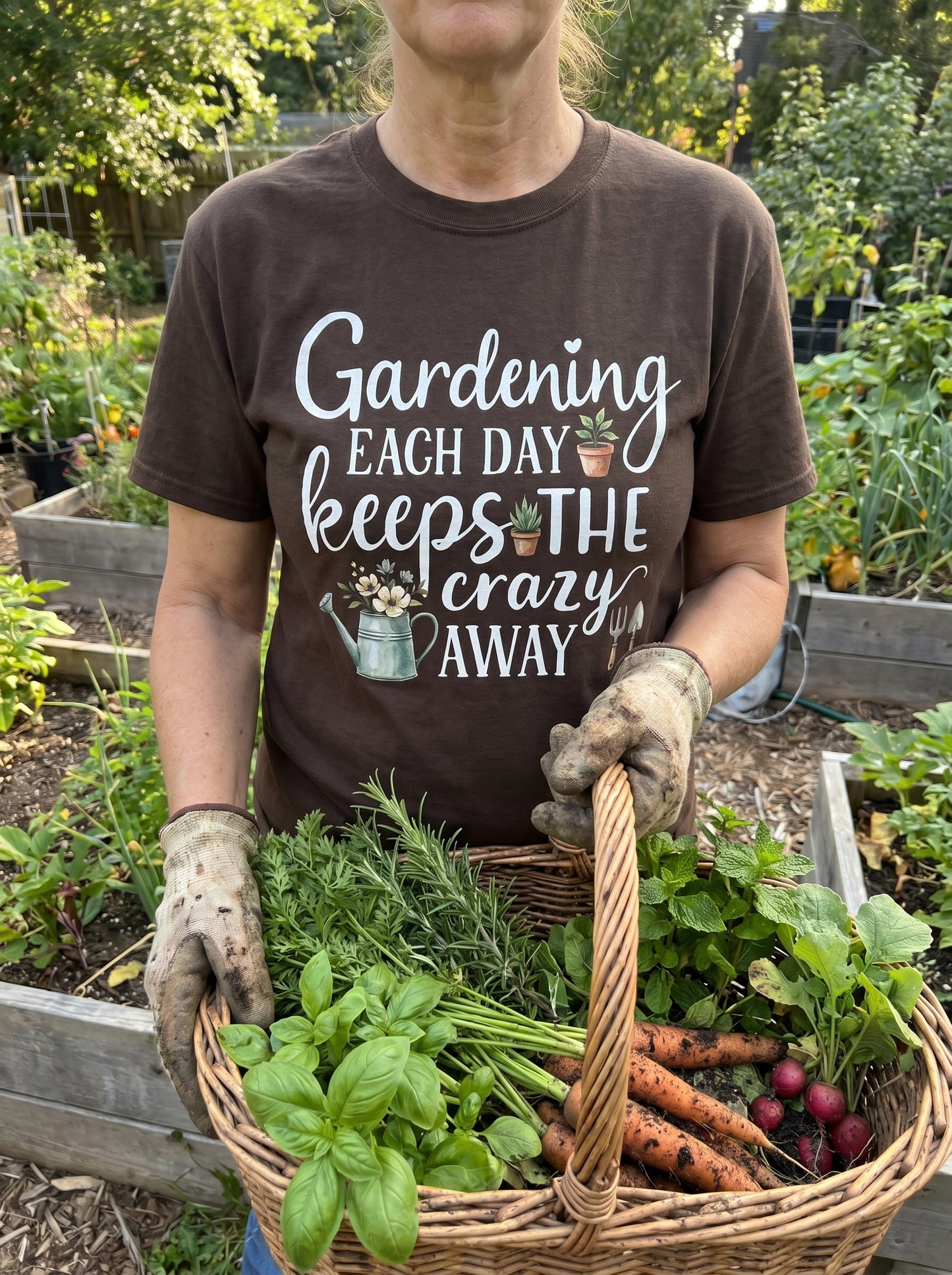 Gardening Keeps Crazy Away T‑Shirt
