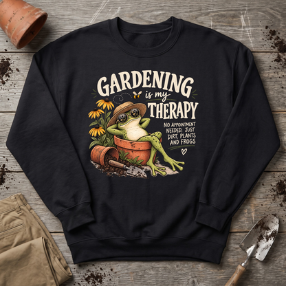 Gardening Therapy Frog Sweatshirt