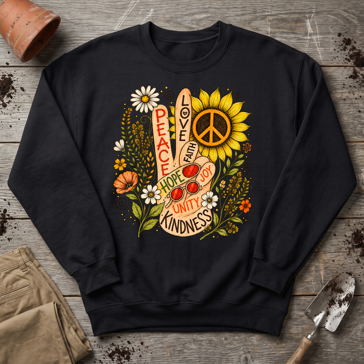 Flower Power Peace Sweatshirt