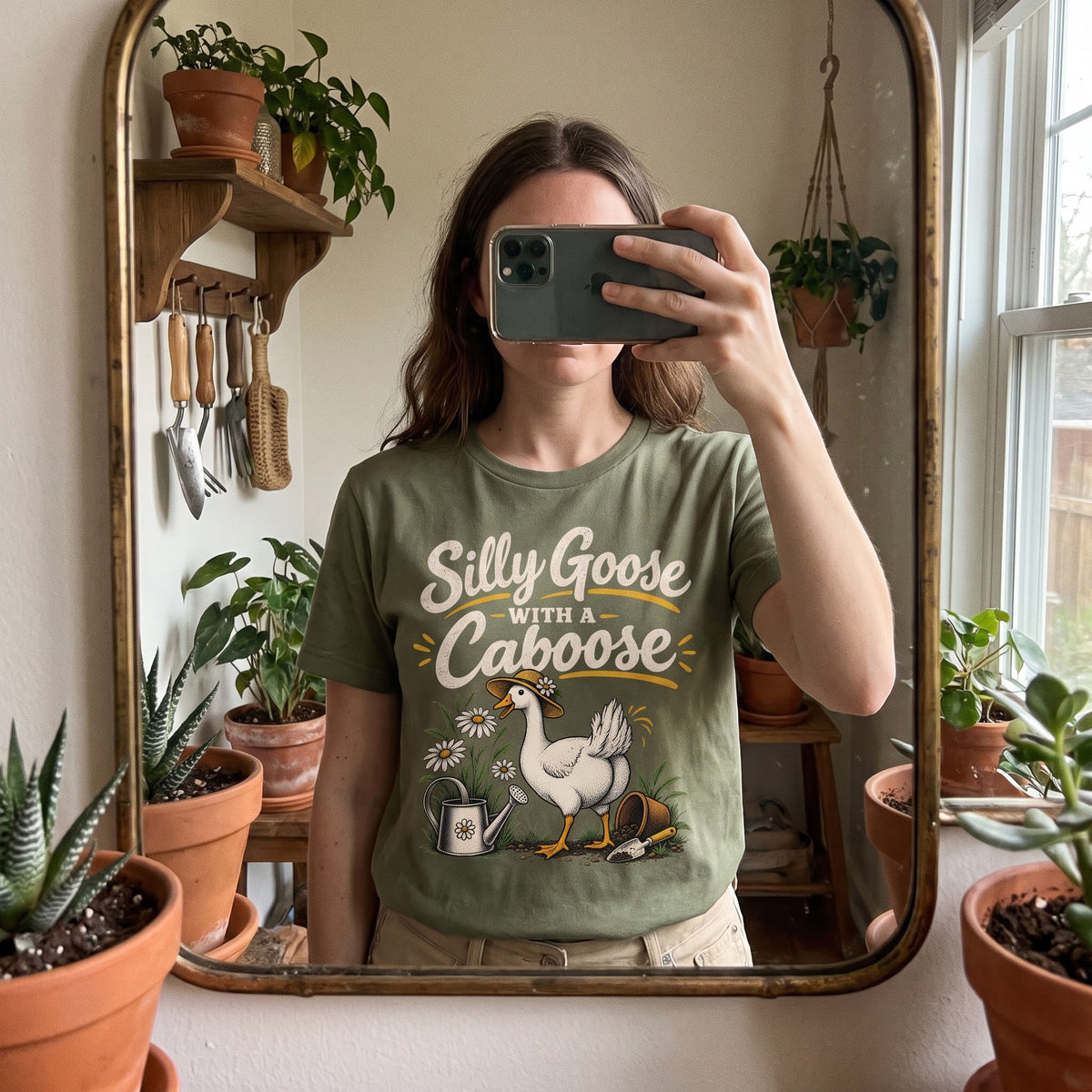 Silly Goose Caboose Garden T-Shirt