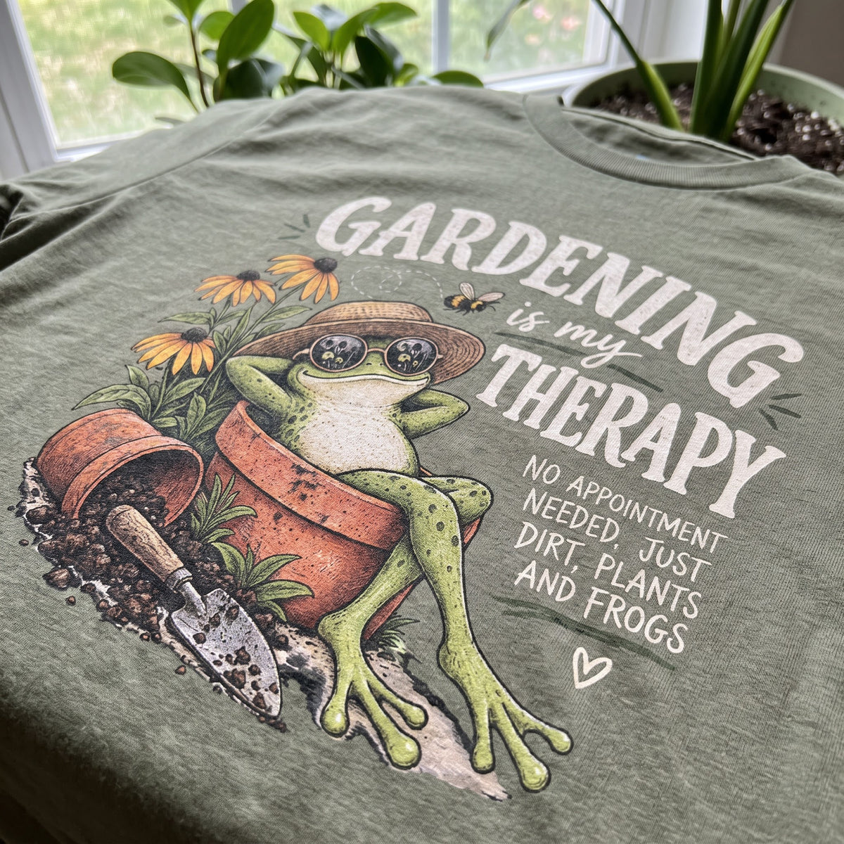Gardening Therapy Frog T-Shirt