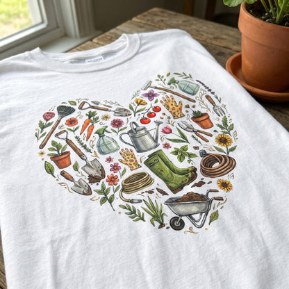 Women Plant Love Heart T‑Shirt