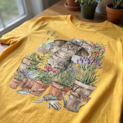 Cat And Plant T‑Shirt