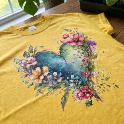 Floral Heart Garden T-Shirt