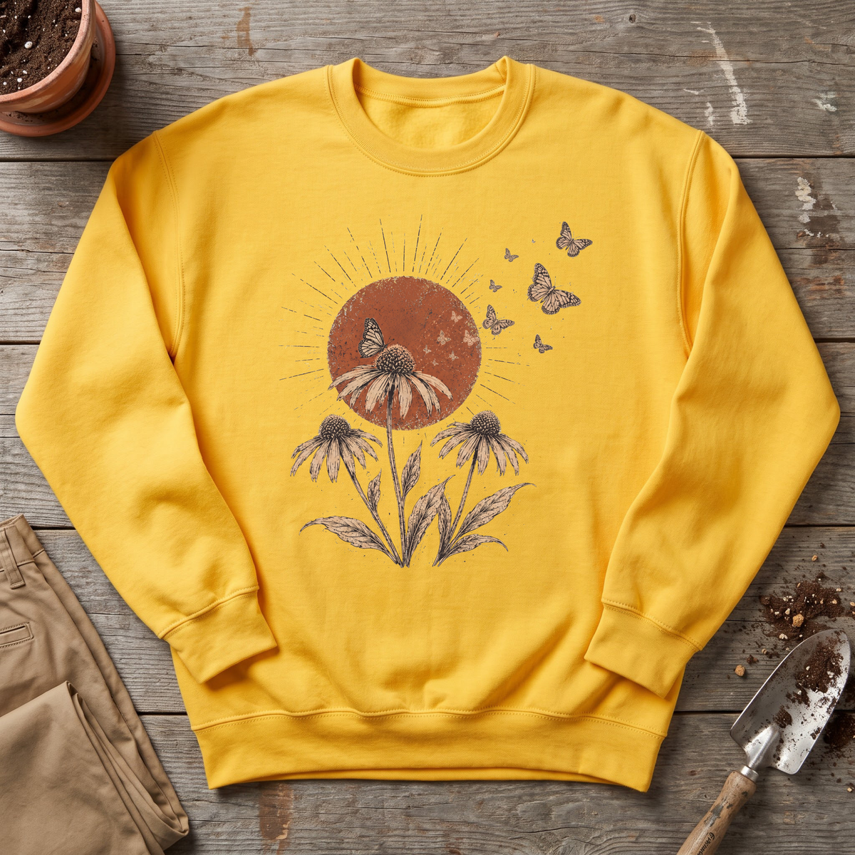 Coneflower Butterflies Sweatshirt