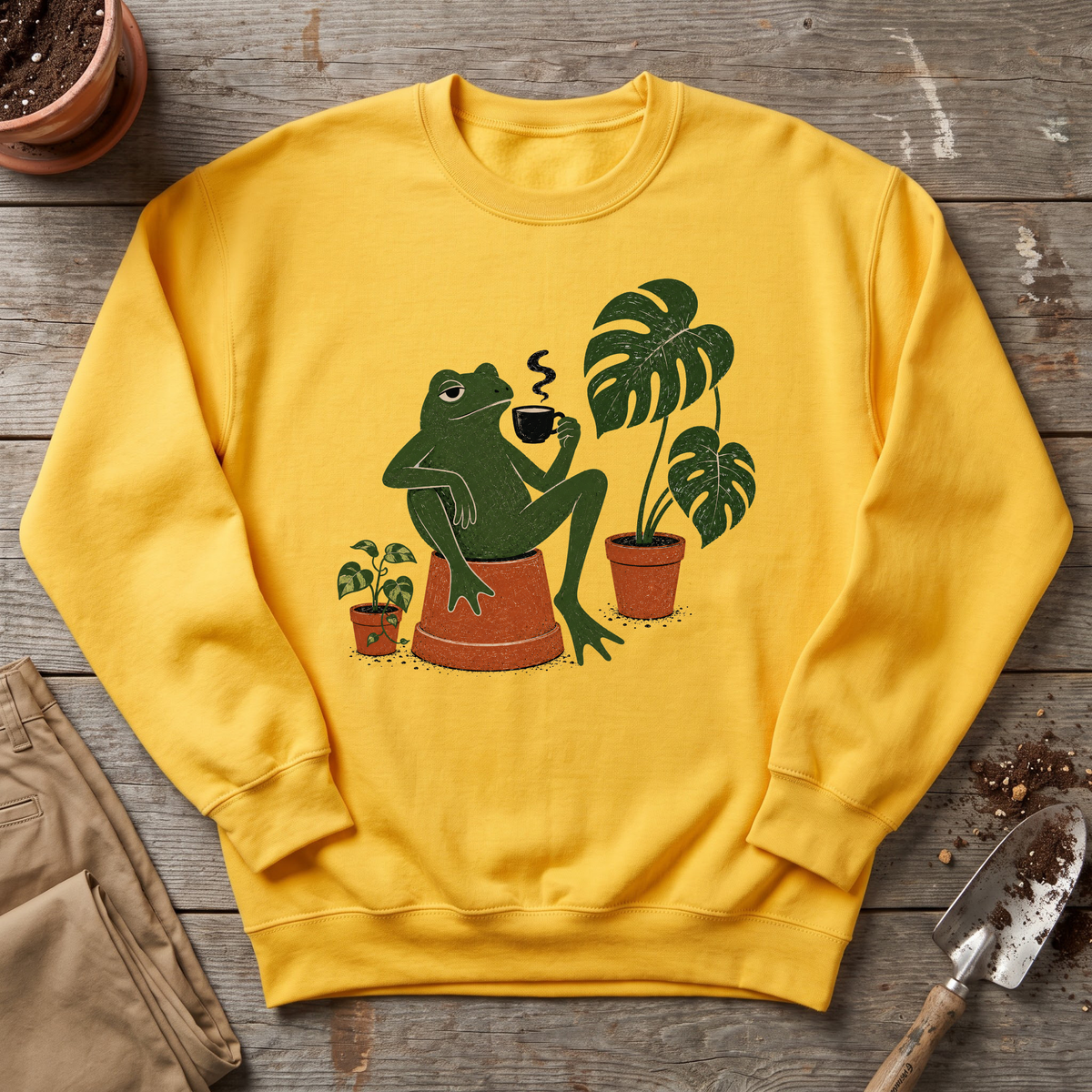 Plant Frog Coffee Sweatshirt